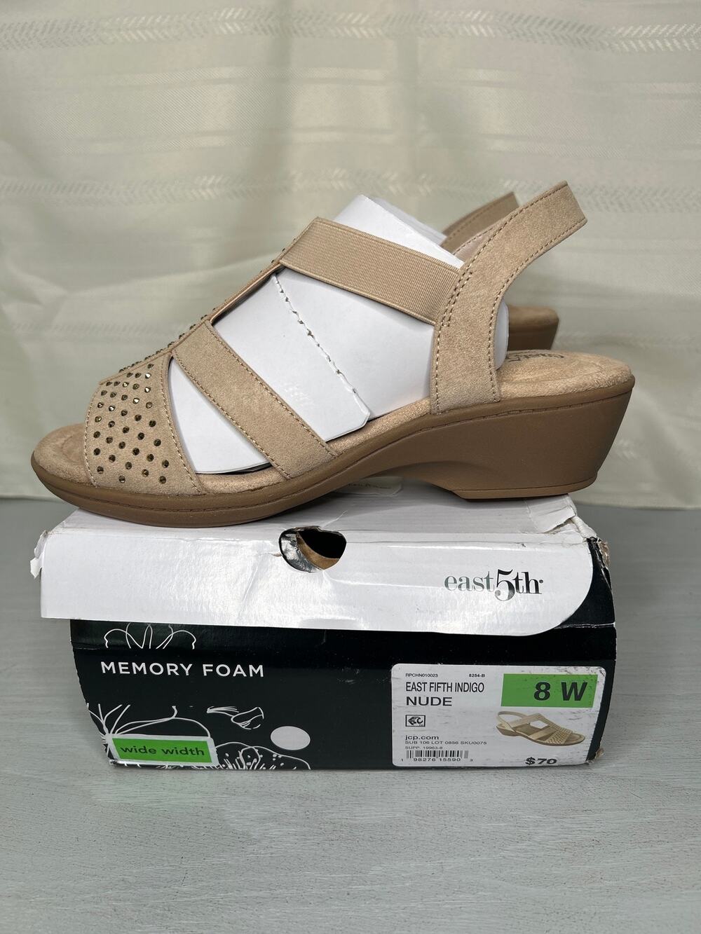 East 5th Indigo Strap Sandals Nude Womens Size 8W